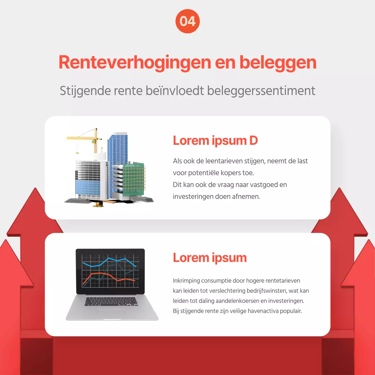 Informatie over renteverhogingen in paars en rood