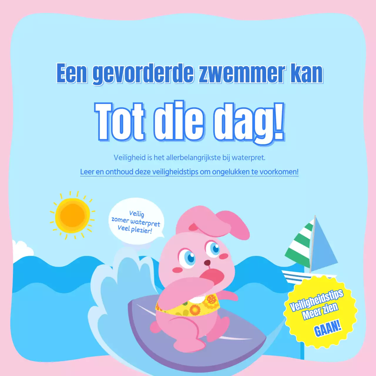 Kinderzwemmen in roze en lichtblauw CardNews