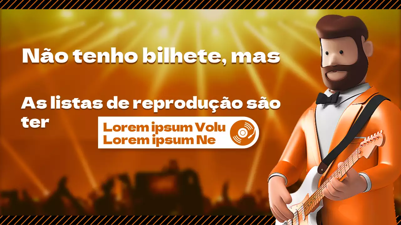 Tema de lista de reprodução de personagens 3D laranja com um conceito otimista