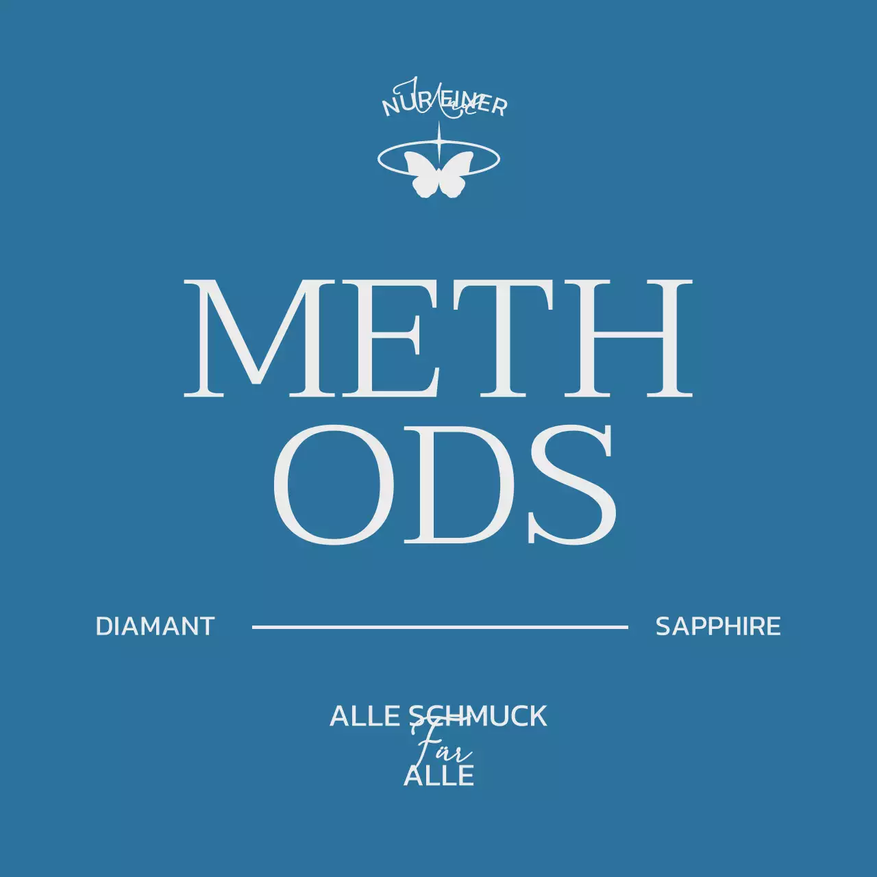 Eine Schmuckmarke mit einem beruhigenden Konzept in Blau und Grau