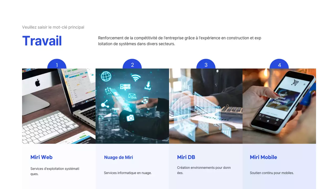 Profil de l'entreprise informatique en bleu (présentation)