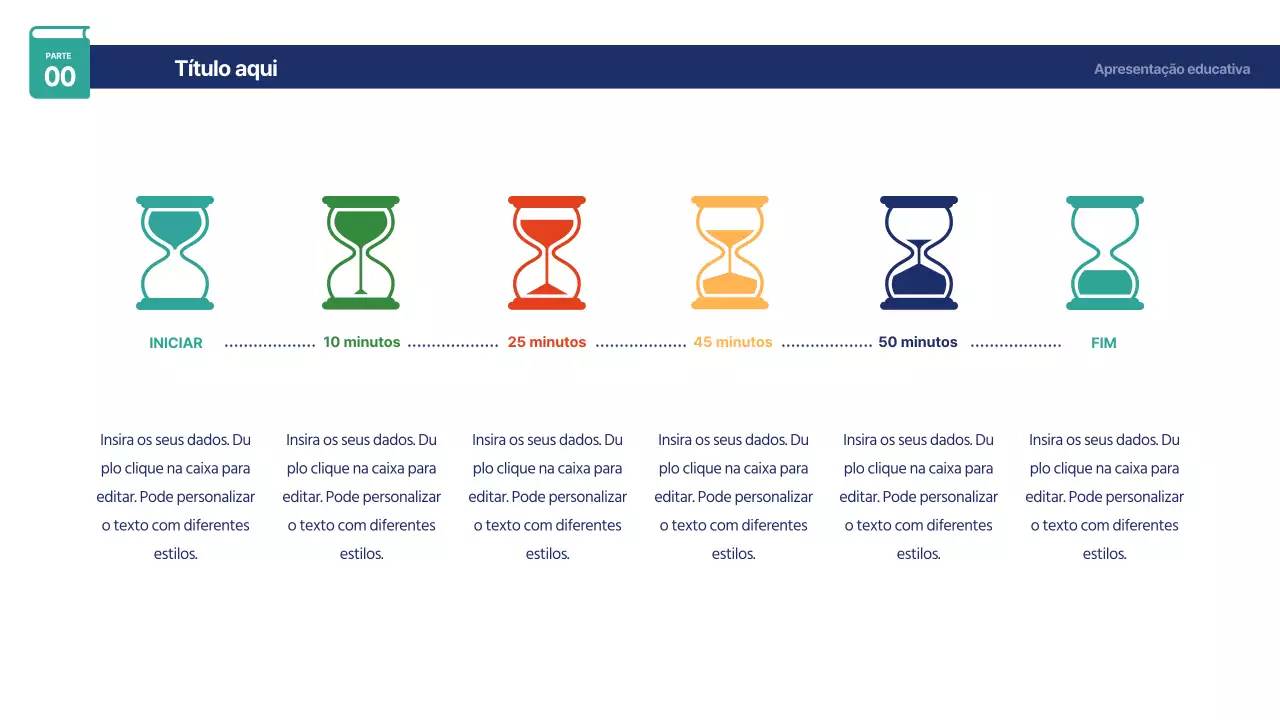Infografia gira da LINHA DO TEMPO com as cores do arco-íris