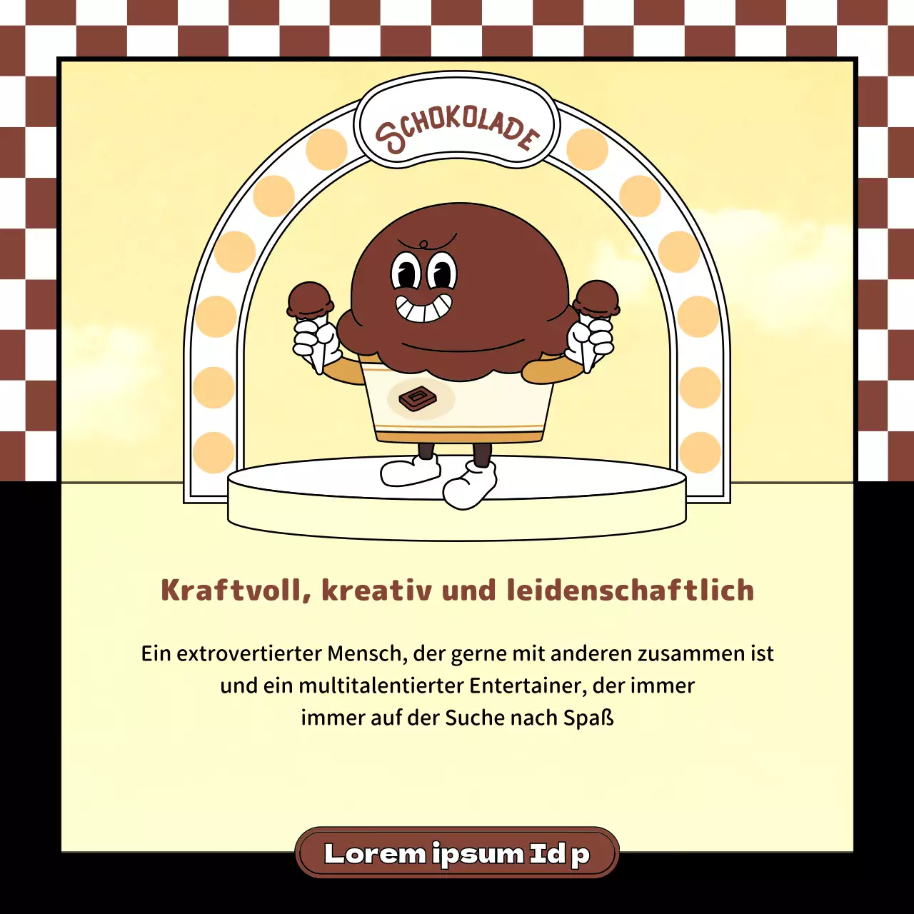 Nette Retro-Charakter Illustration Stil Eis Zeichen in rosa Minze Schokolade Farbe