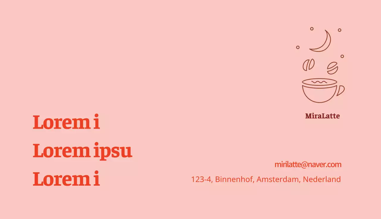 Oranje illustratie logo schoon koffie cafe coupon