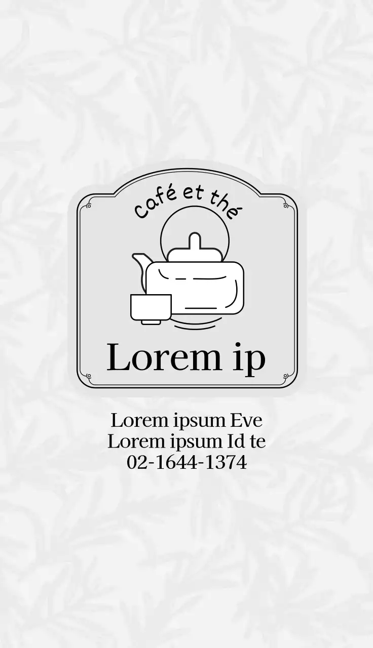 Illustration grise logo café thé coupon