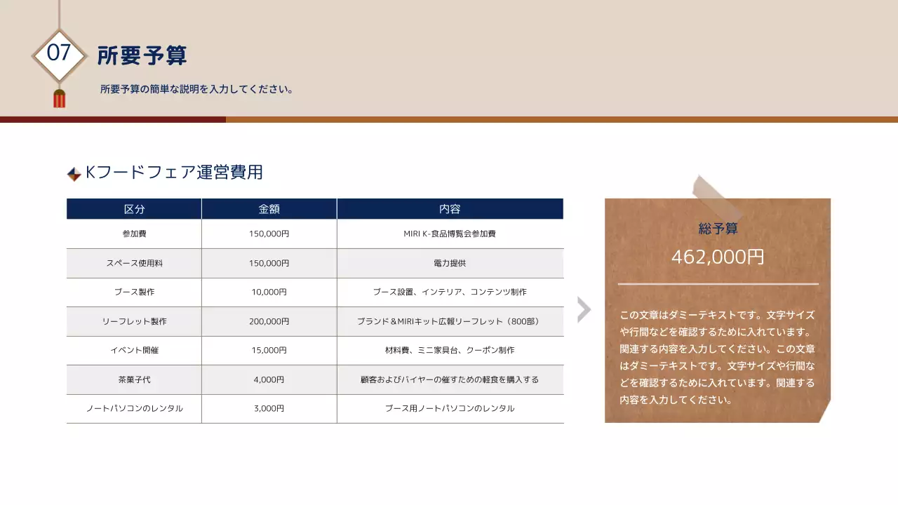 ベージュ シンプル フェア 企画書 プレゼンテーション