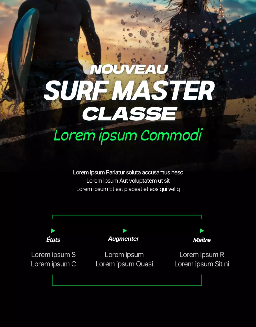 Classes de sports extrêmes dynamiques et colorées au néon (plus)