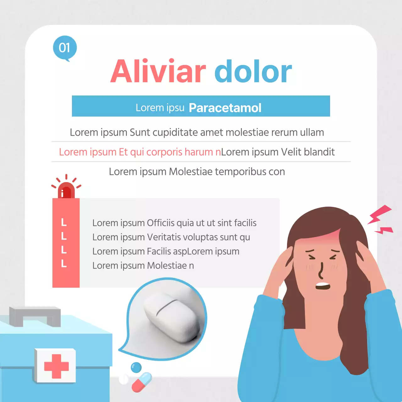 Tarjeta de primeros auxilios en azul claroNoticias Diseño