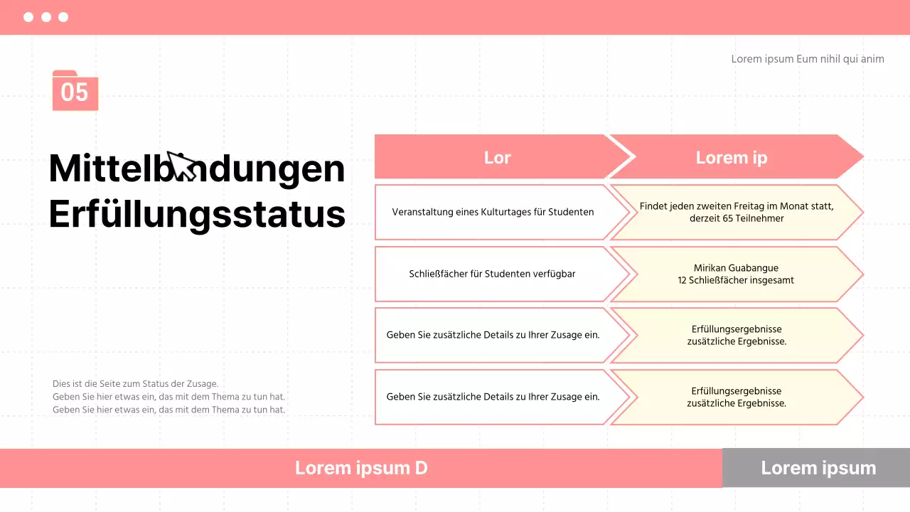 Ankündigung der Plenarsitzung zum Semesterende in schlichtem Beige und Rosa