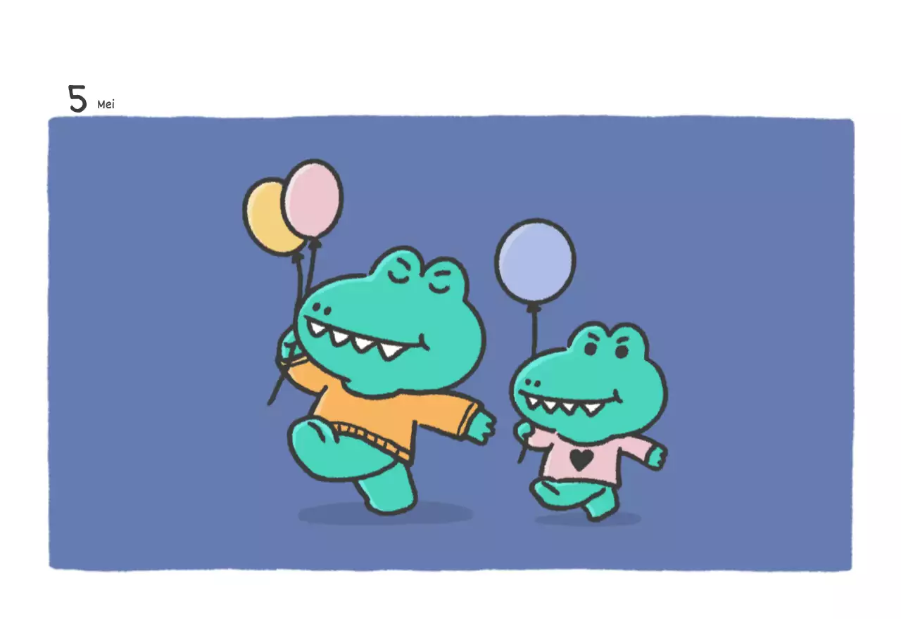 Een kalender met een schattig Argo-illustratieconcept