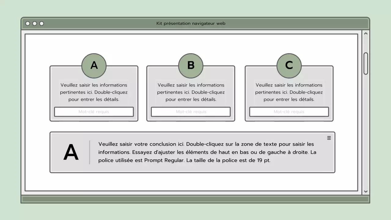 Kit de présentation avec un concept de navigateur bleu clair