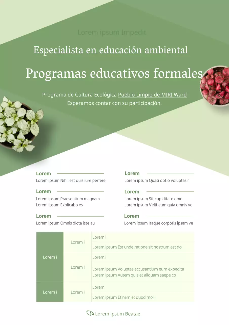 Cartel de contratación ecológico y limpio para ecoeducadores