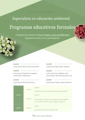 Cartel de contratación ecológico y limpio para ecoeducadores