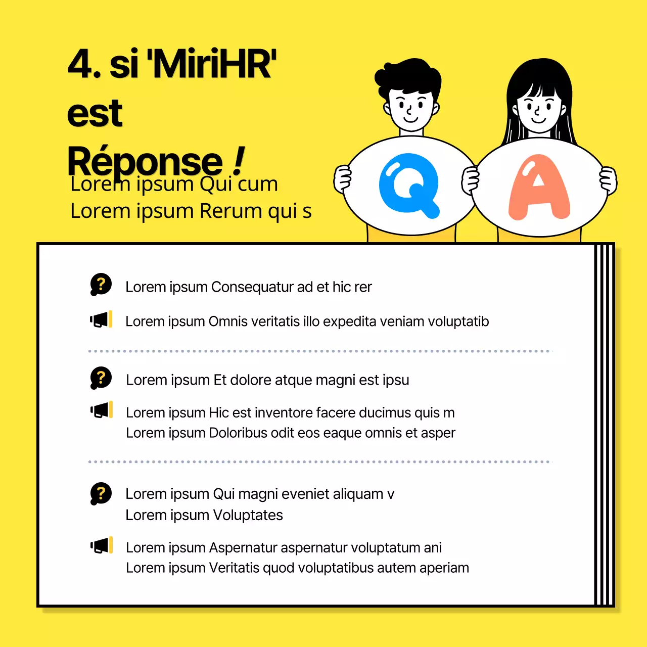 Illustration jaune Concept Modification du droit du travail Loi sur l'égalité entre les hommes et les femmes Guide