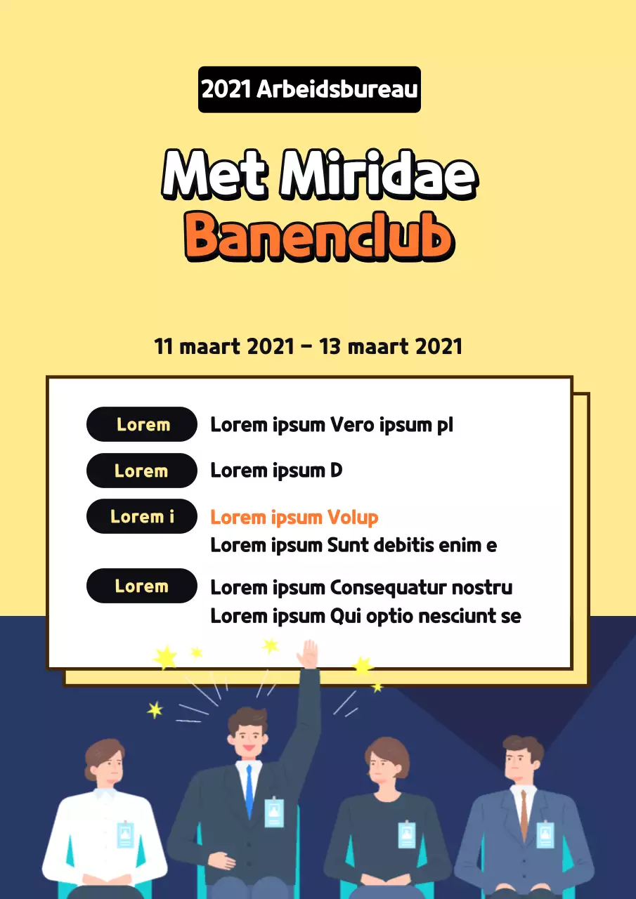 Een schone, geel-witte gids voor universitaire banenclubs