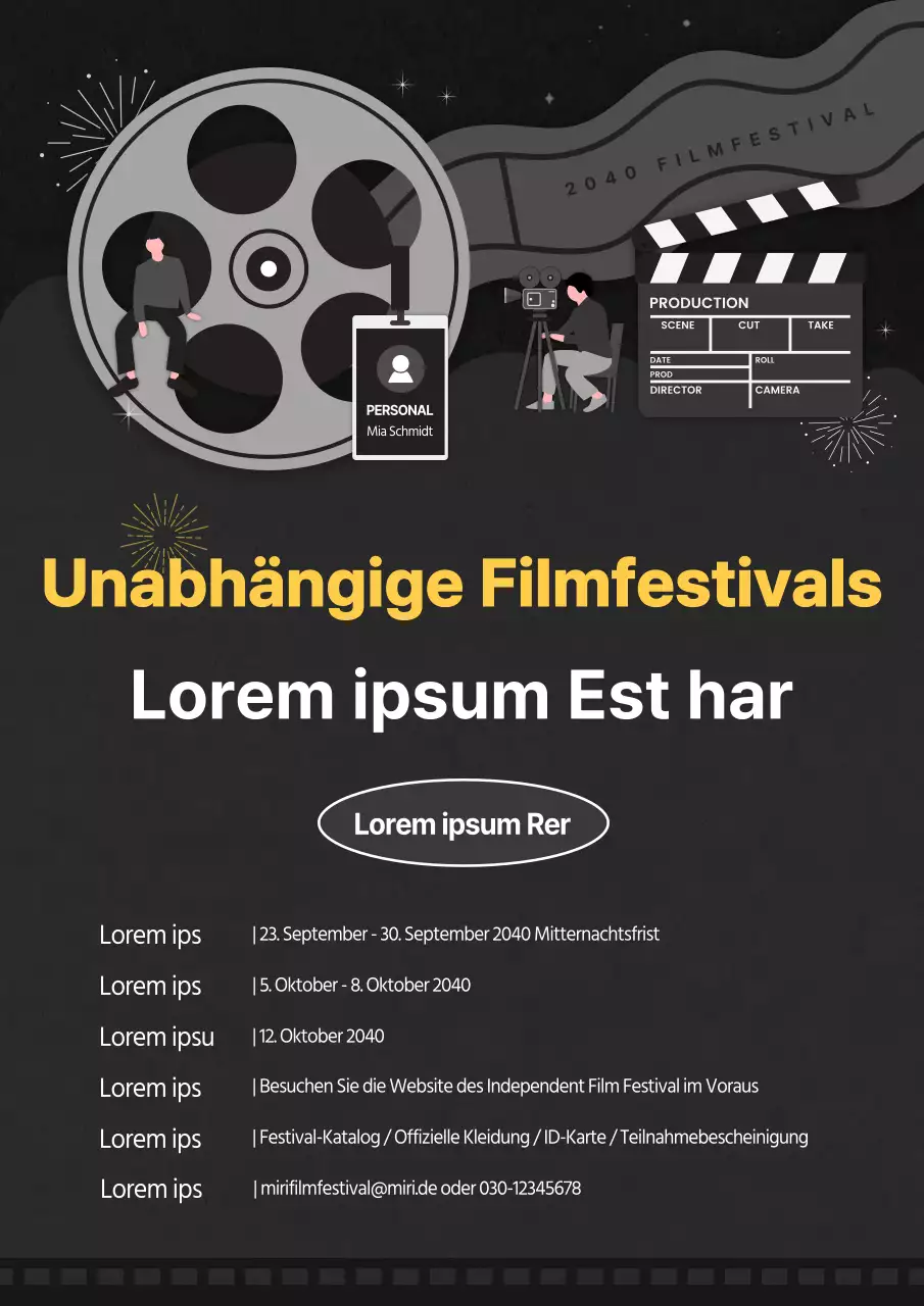 Schwarz-gelbes, einfaches unabhängiges Filmfestival - Aufruf zur Einreichung von Beiträgen