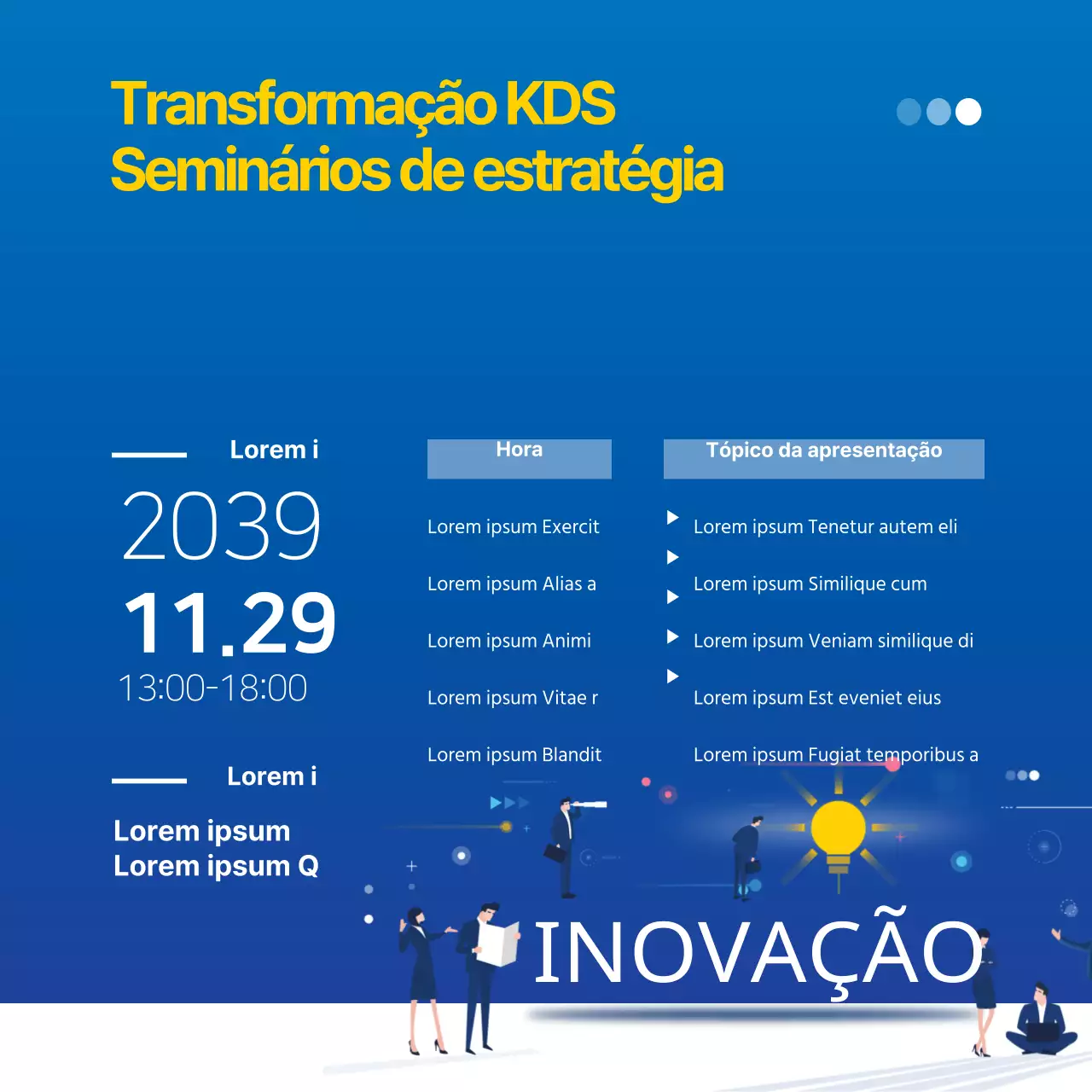 Seminário sobre estratégia de inovação