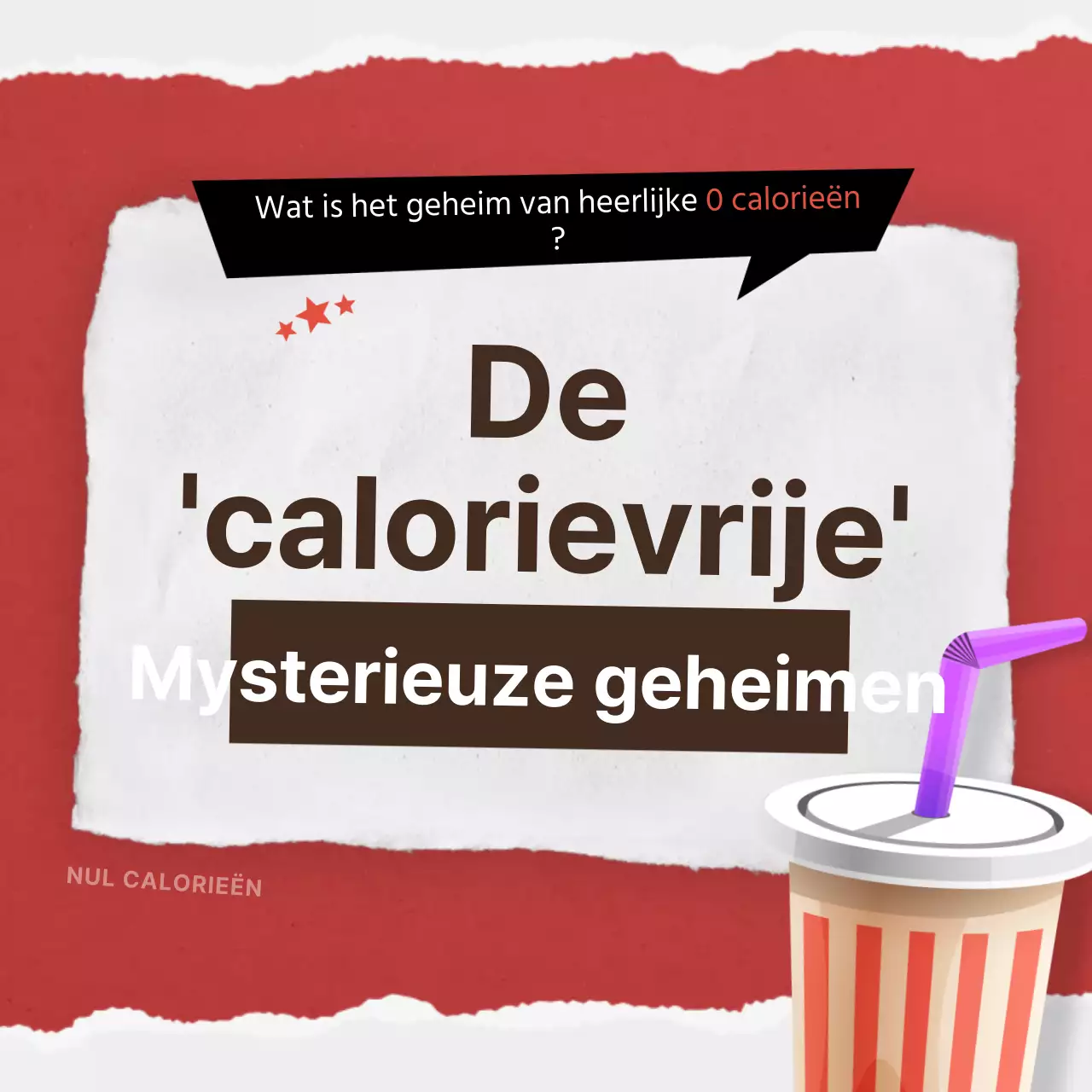 De rode, calorievrije geheime kaartnews design