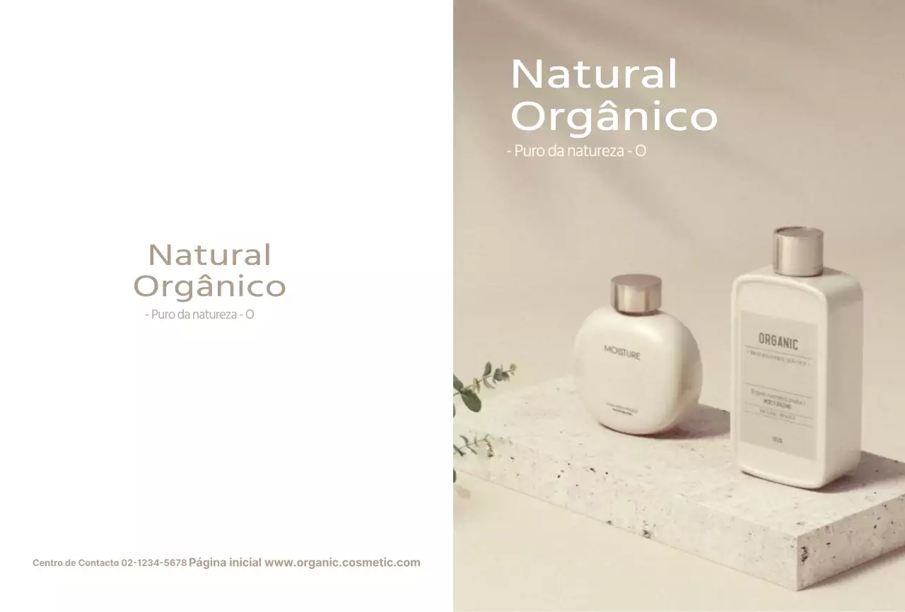 Postal promocional de cosméticos bege simples