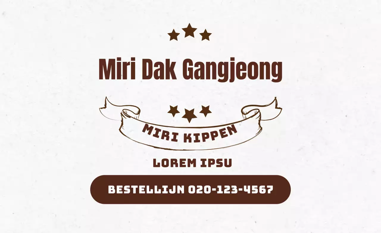 Promoot een vintage restaurant met bruine letters.