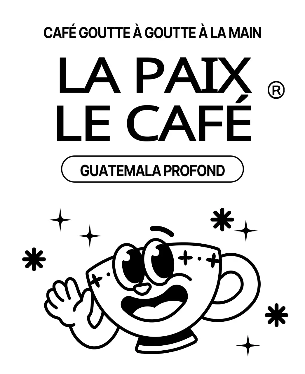 Grains de café avec un design mignon représentant une tasse à café noire illustration de caractère