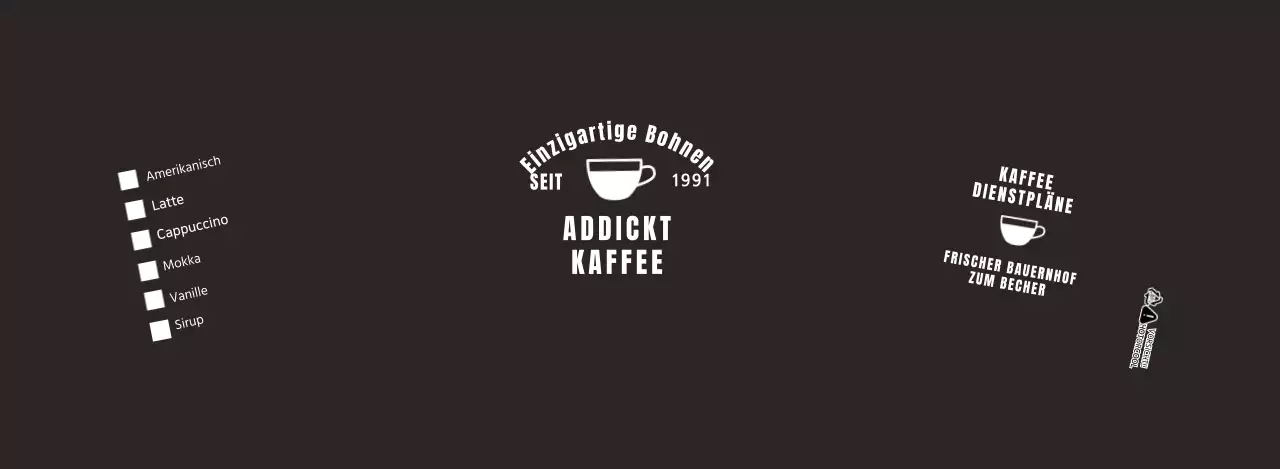 Pappbecher mit Cafe-Getränkekarte in Schwarz