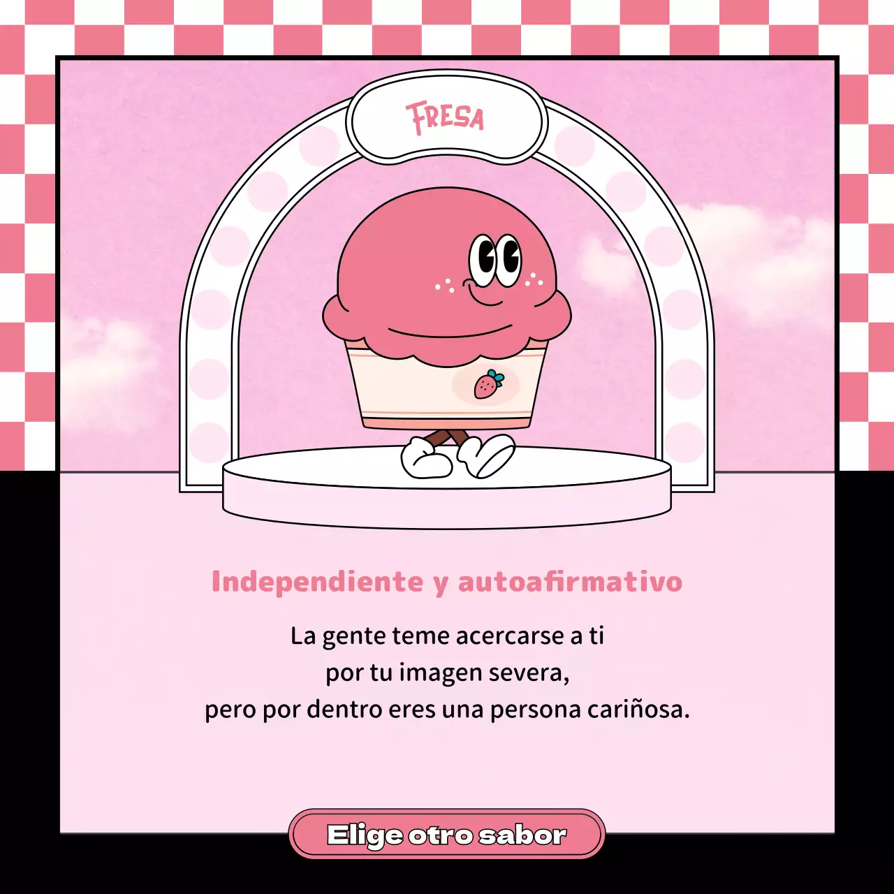 Lindo personaje retro estilo ilustración personaje de helado en color rosa menta chocolate