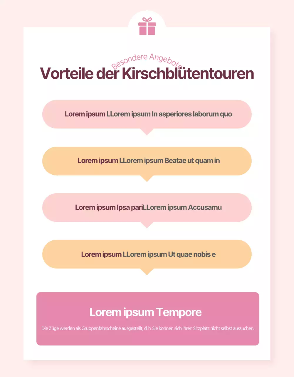 Förderung von Kirschblütentouren mit einer rosafarbenen Note