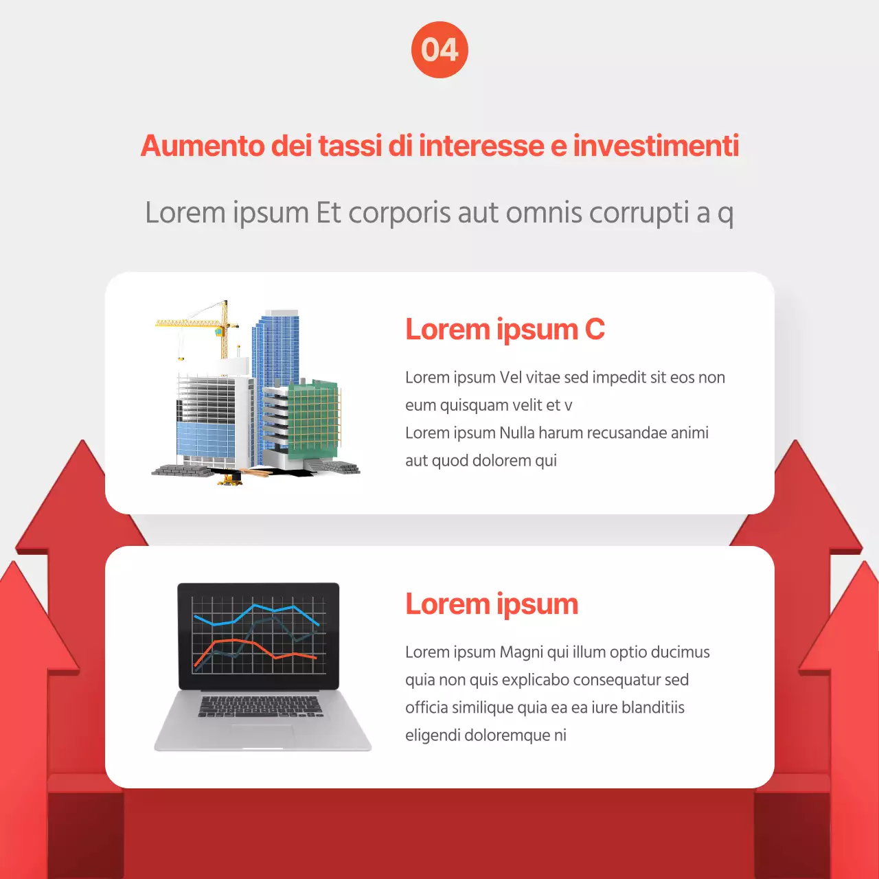 Informazioni sull'aumento dei tassi in viola e rosso