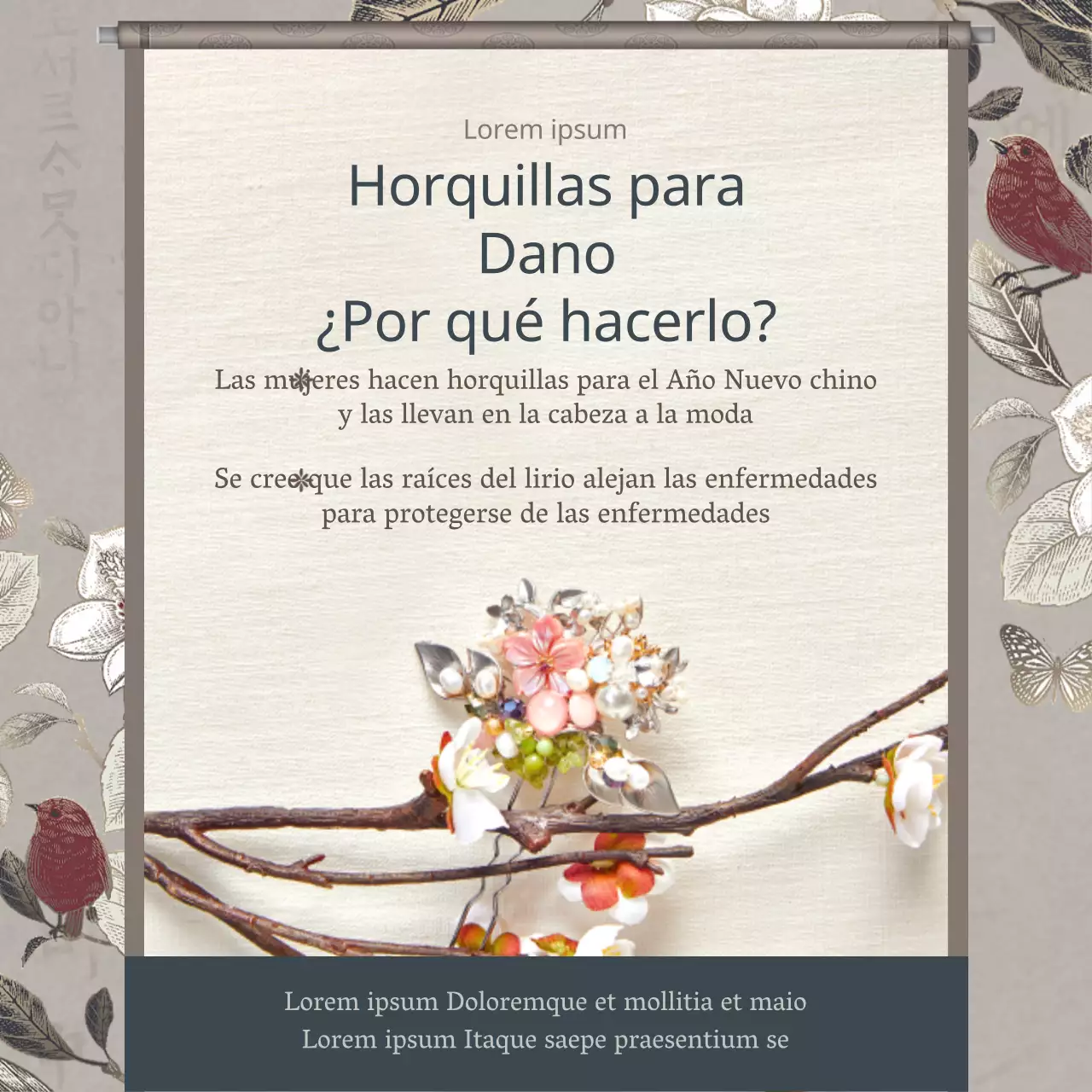 Clase de un día para confeccionar un tocado tradicional del Año Nuevo chino en marrón y azul marino