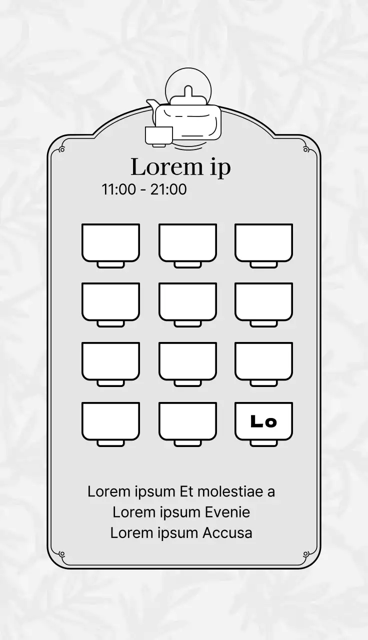 Illustration grise logo café thé coupon