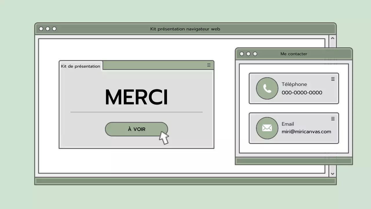 Kit de présentation avec un concept de navigateur bleu clair