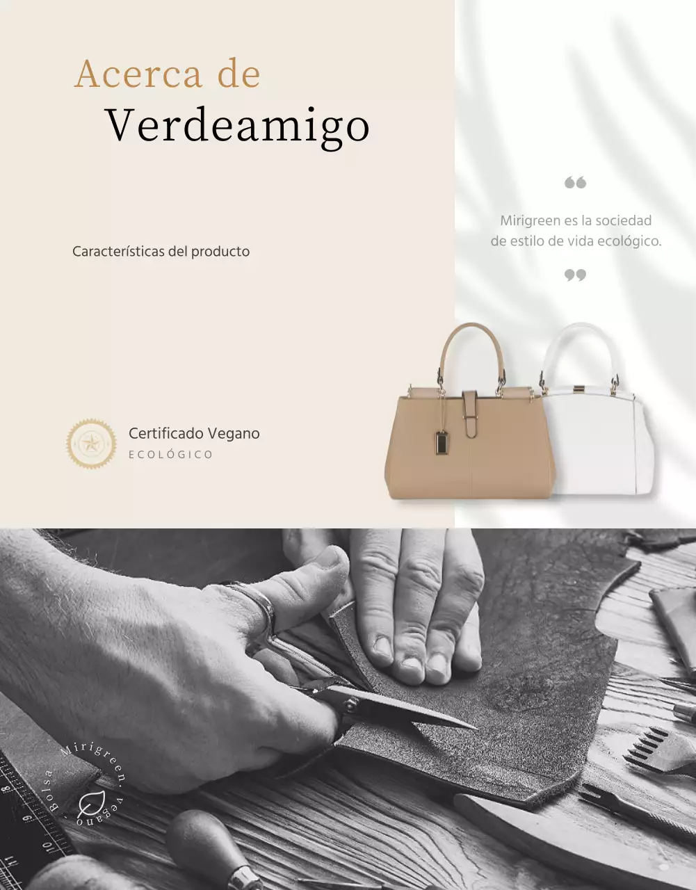 Un bolso vegano sentimental en suave marfil Saber más