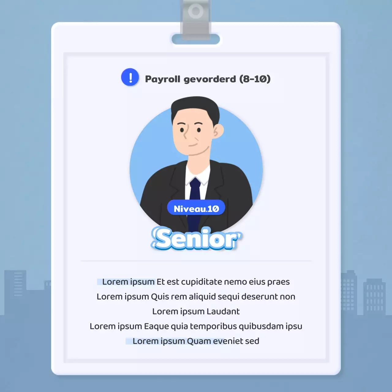 Controlelijst op werknemersniveau met oranje werknemerskaartconcept