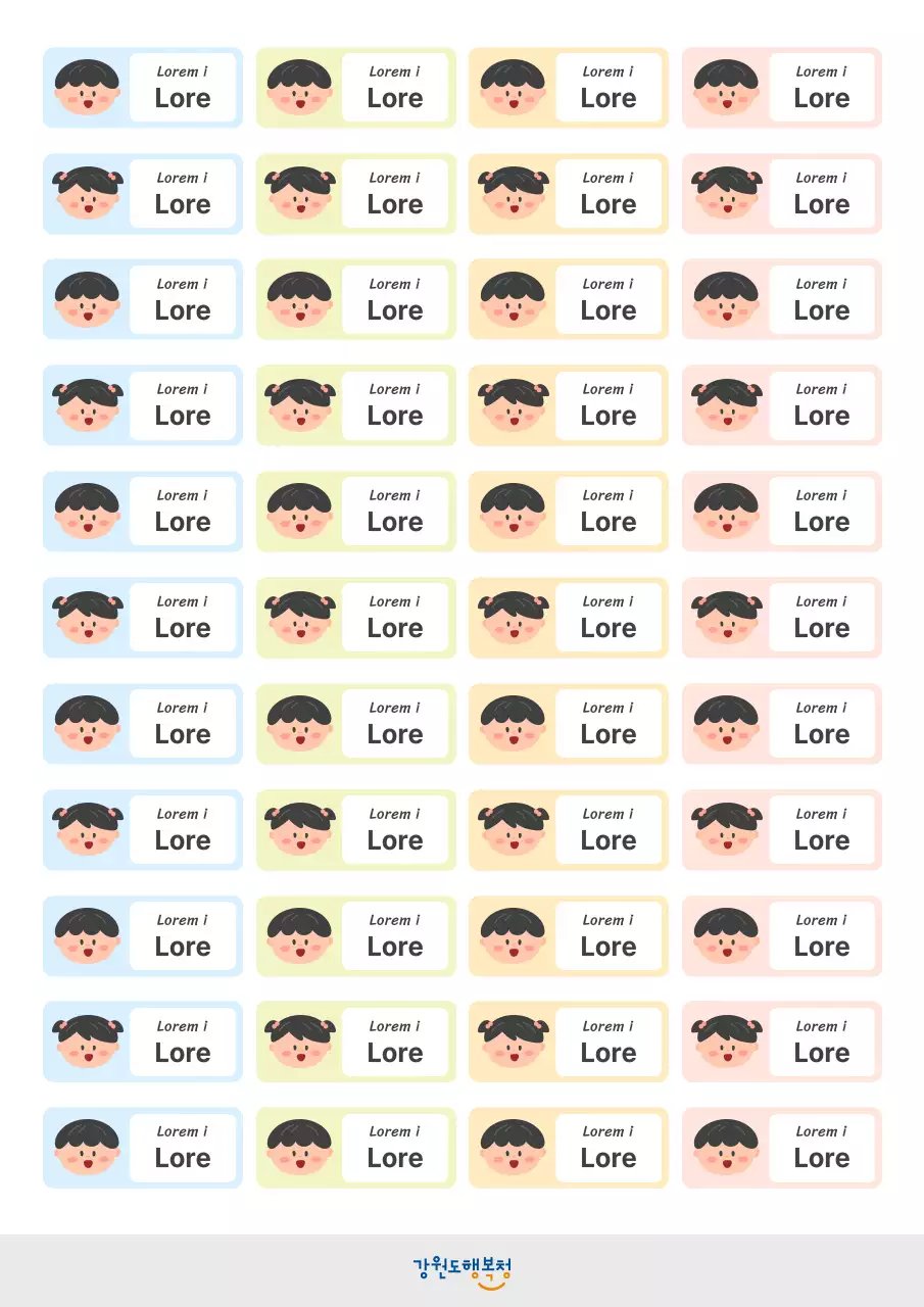 Etiquetas de identificação giras em tons pastel
