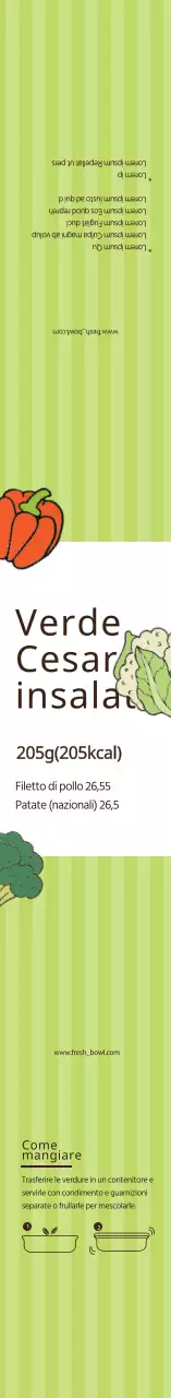 Etichetta per insalata verde illustrata Greenscissors