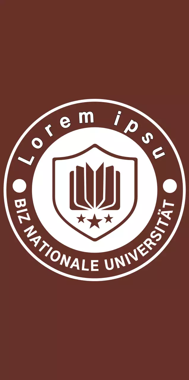 Einfaches und modernes Universitätslogo in Braun und Weiß für Werbe- und Promotionzwecke