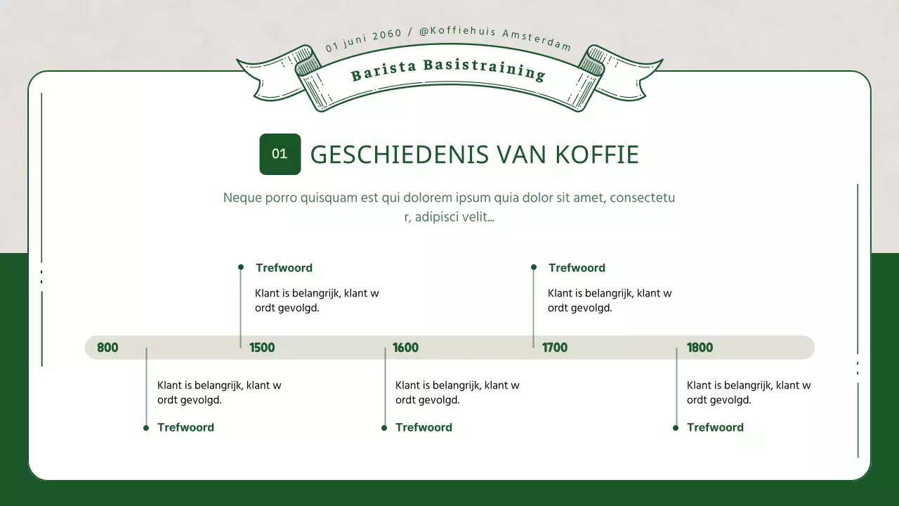 Barista-training met groene 3D-illustraties