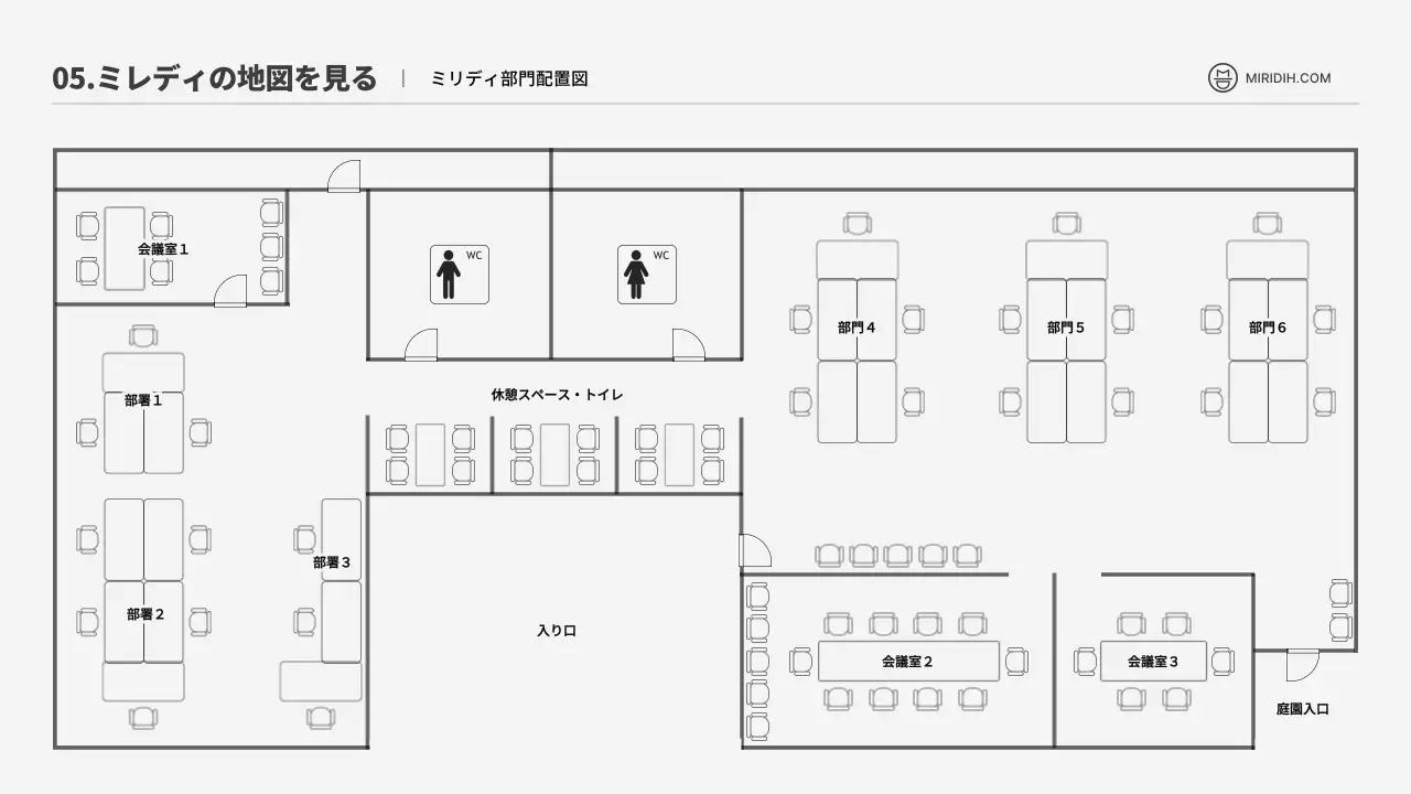 黒と白のシンプルなイラストコンセプトのグリーティングガイド
