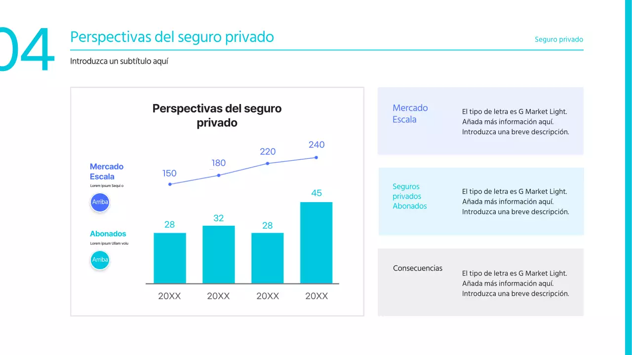 Una sencilla presentación de seguros en azul y azul claro