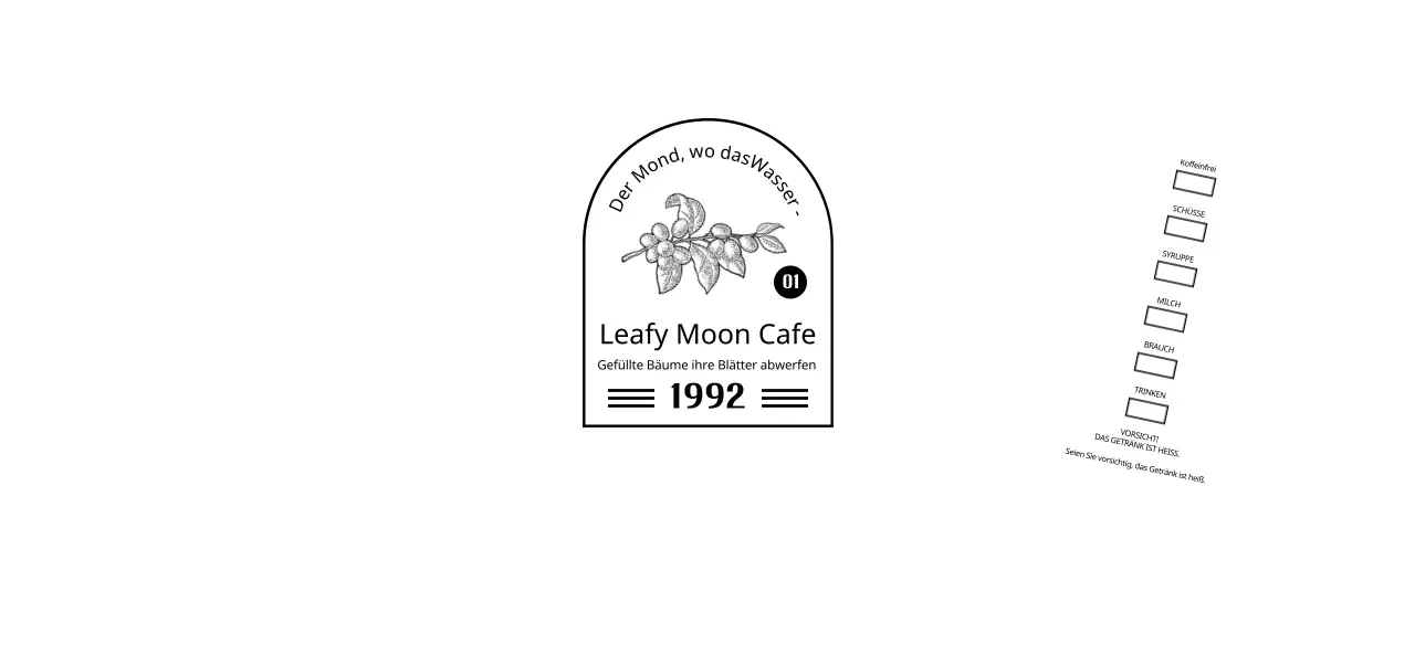 Bewerben und informieren Sie Ihr Café mit einem sauberen, schwarz-weißen Emblem-Logo