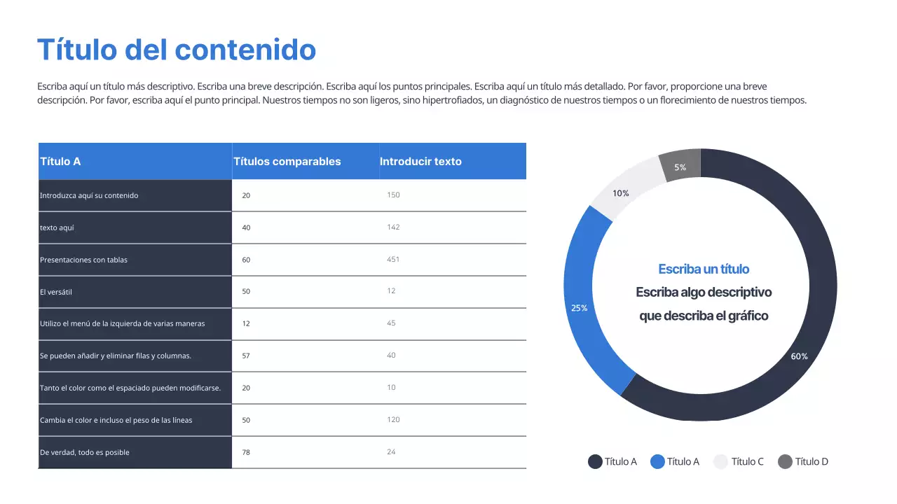 Gráficos limpios en azul