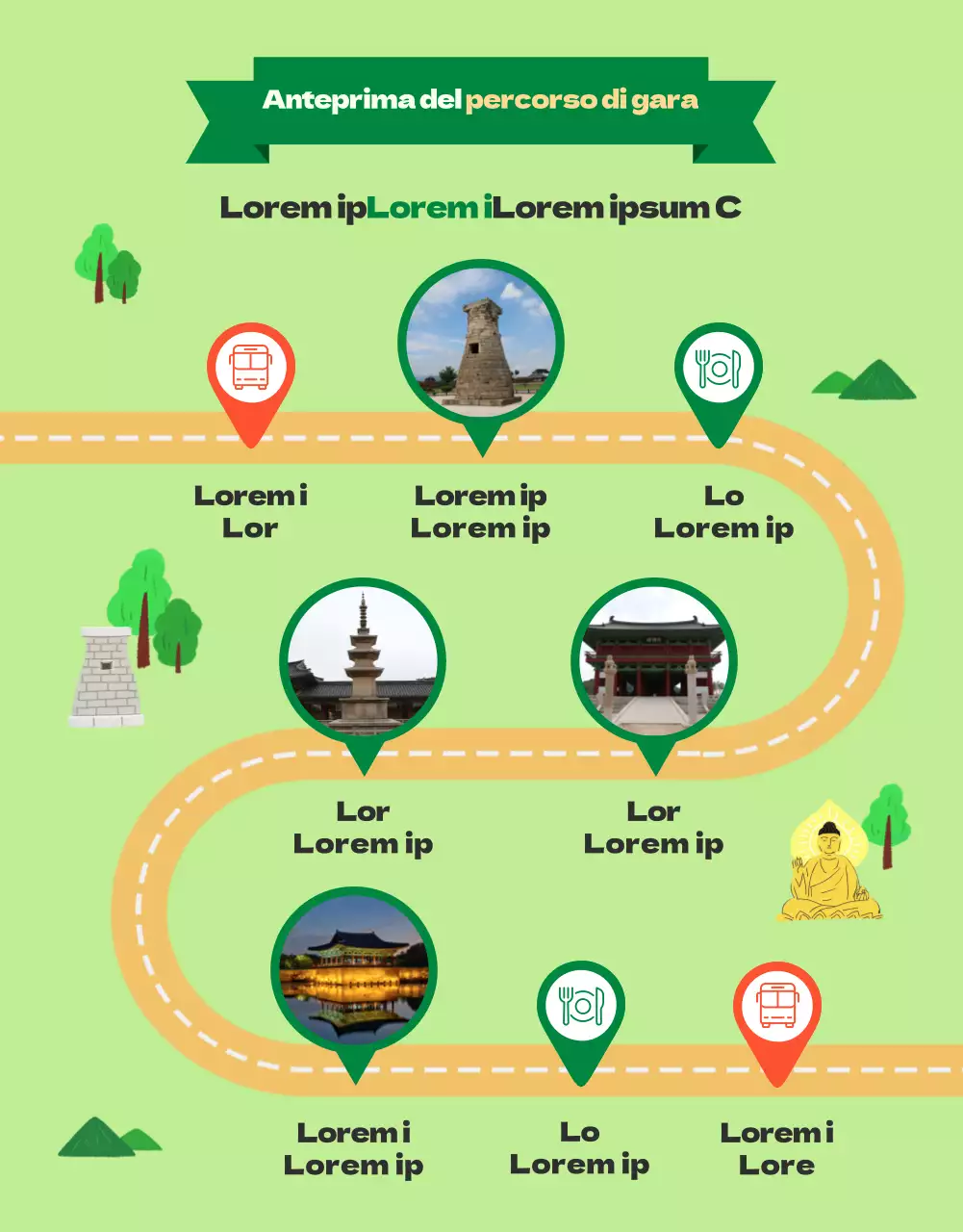 Un viaggio astratto di un giorno attraverso la storia delle corse