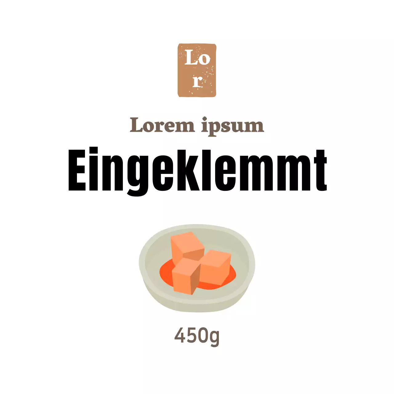 Weißer einfacher Feinkostbeilagen-Aufkleber