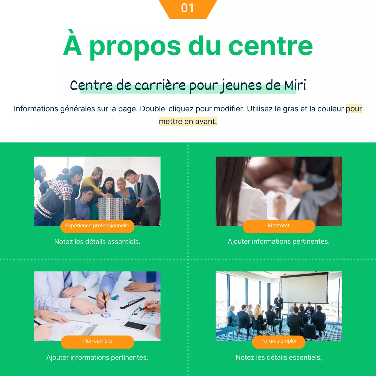 Illustration verte et orange Concept Recrutement d'étudiants universitaires bénévoles