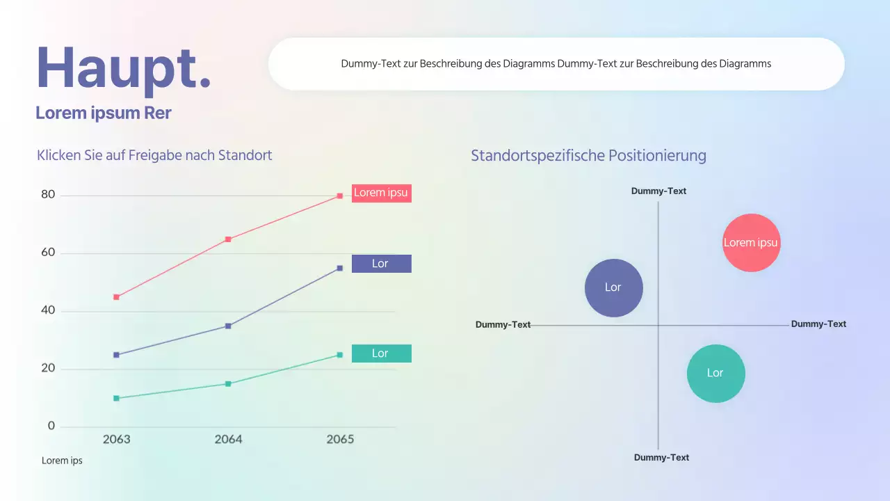 Datenanalysebericht mit pastellfarbenem Farbverlaufshintergrund
