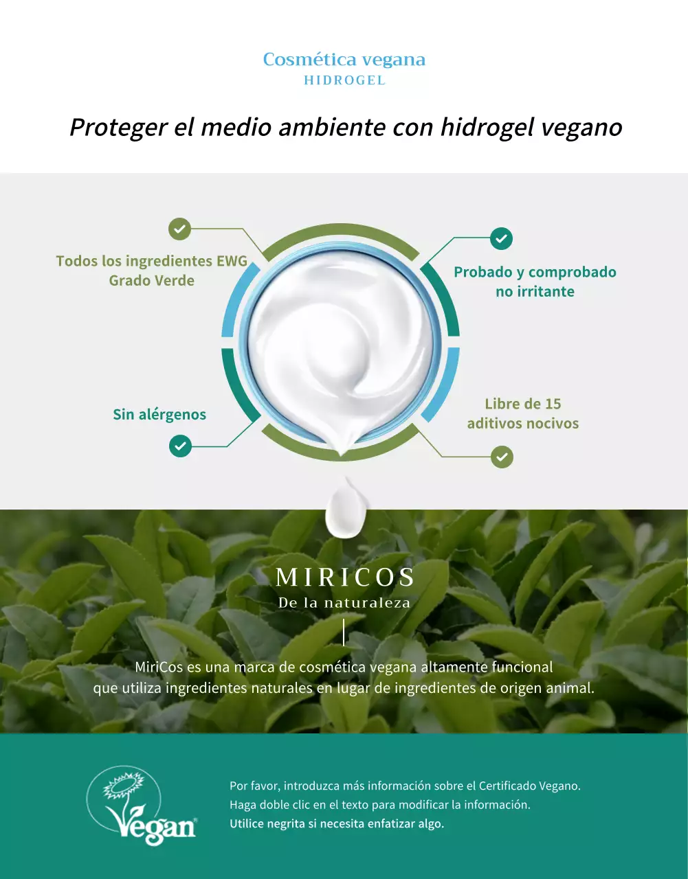 Hidratantes veganos de tonos azules página detallada