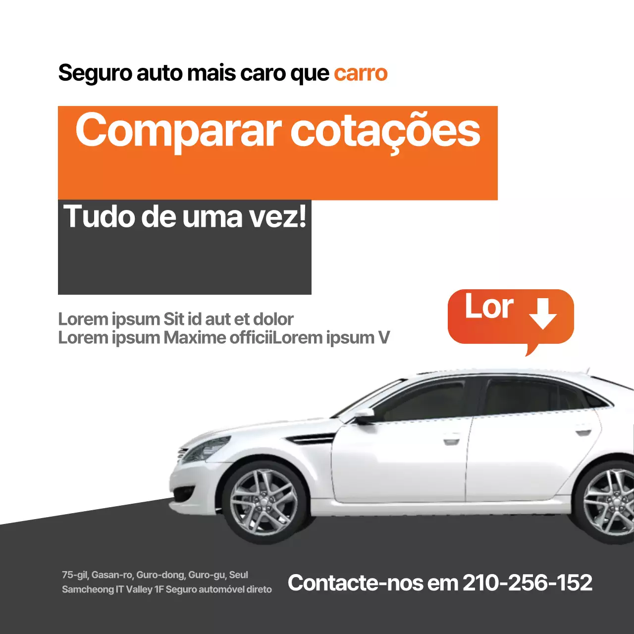 Comparar orçamentos de uma só vez