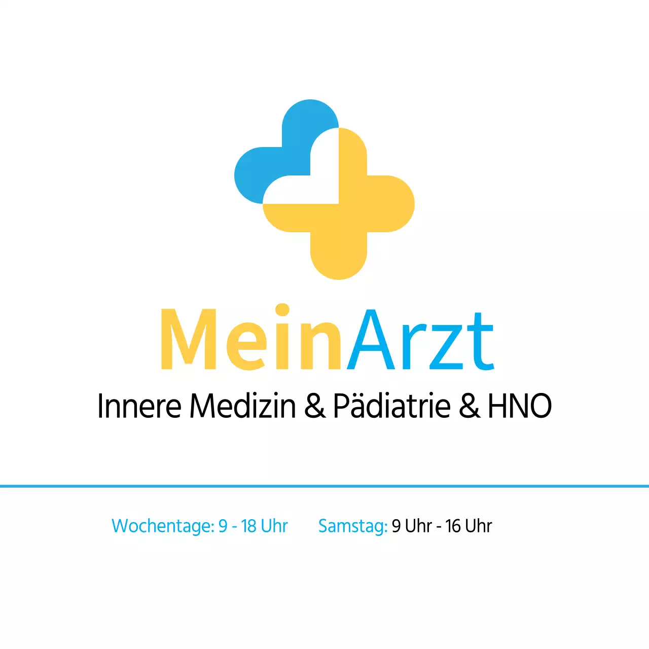 Eine blau-gelbe, aufgeräumte Klinik für Innere Medizin