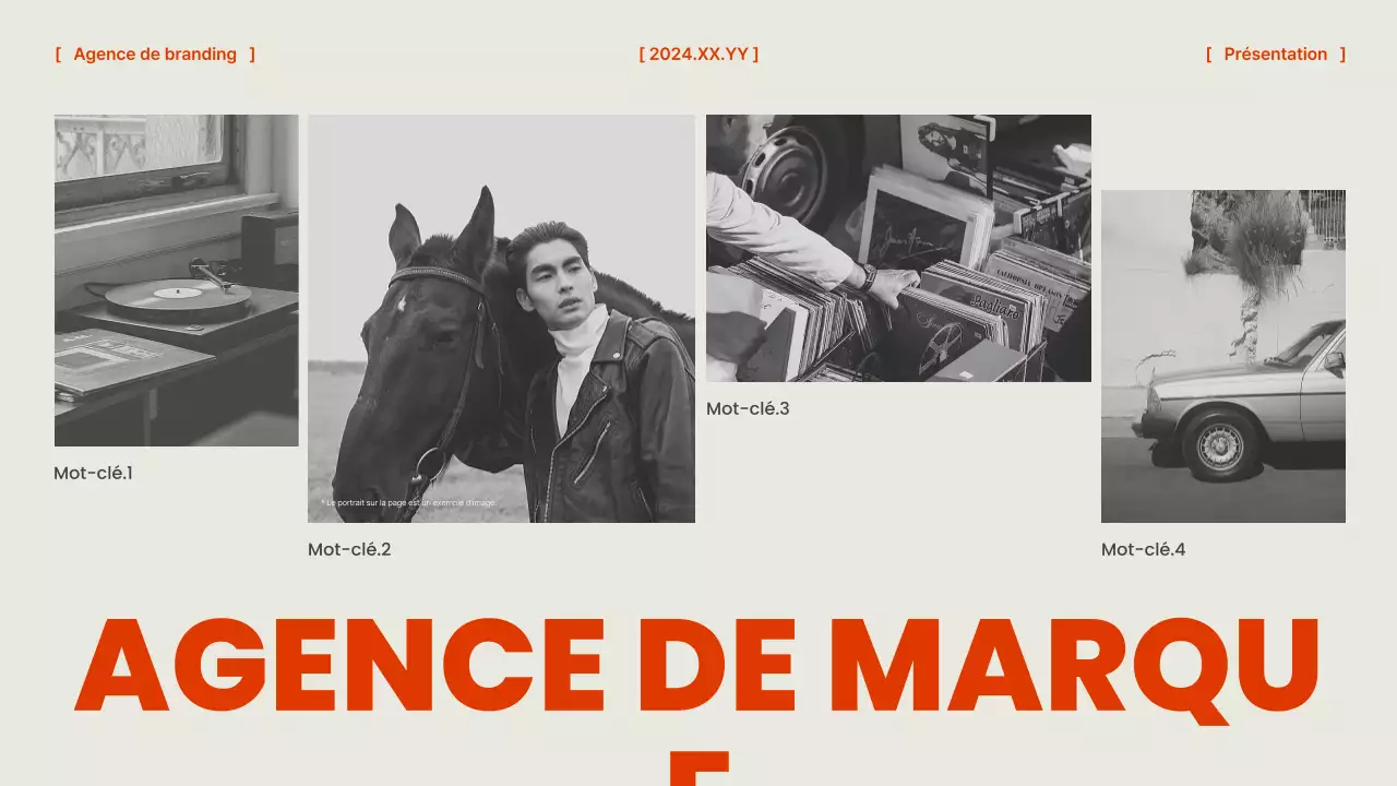 Un briefing d'agence de marque orange et chic